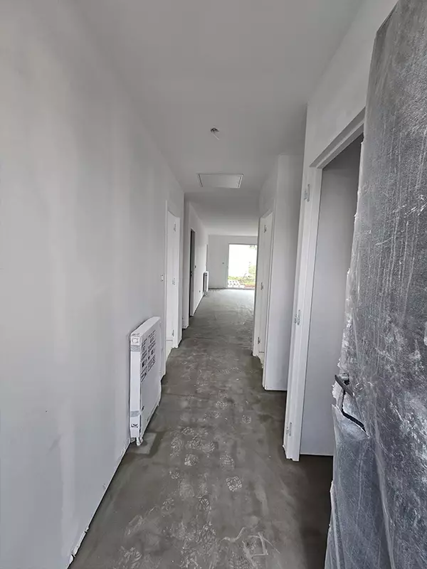 Vue d'un intérieur en construction